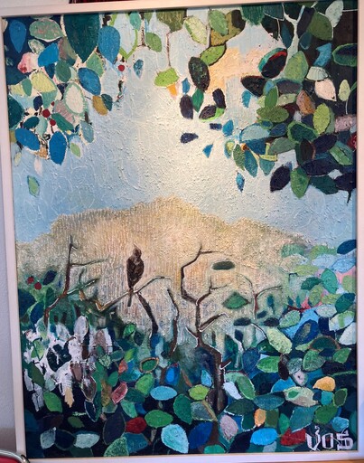 Fågel sedd från skogen